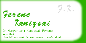 ferenc kanizsai business card